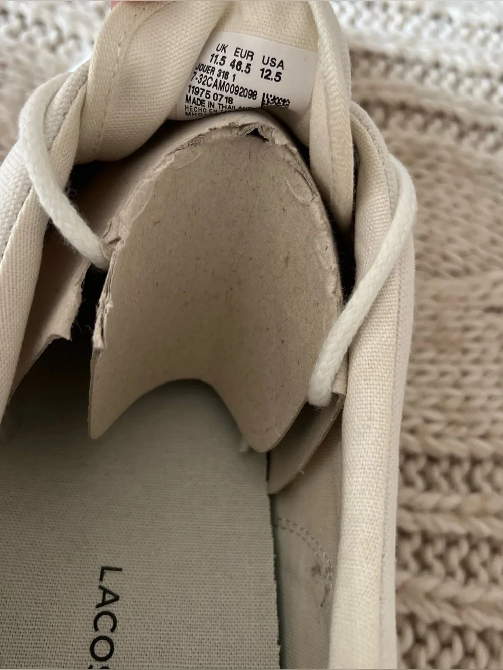 Lacoste Jouer Canvas Sneaker Sz 12.5 NWT